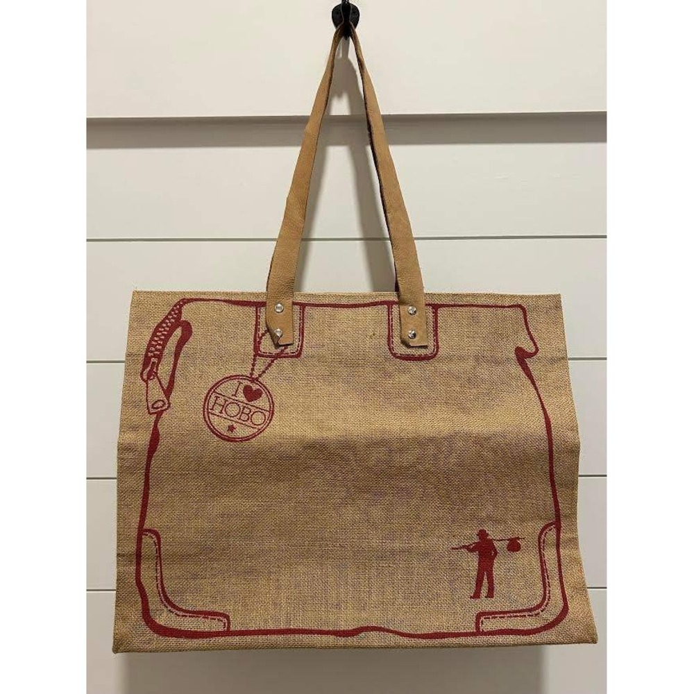 Hobo Original Jute Tote Bag Leather Handle Lg Boho Farmer's Market Eco-friendly